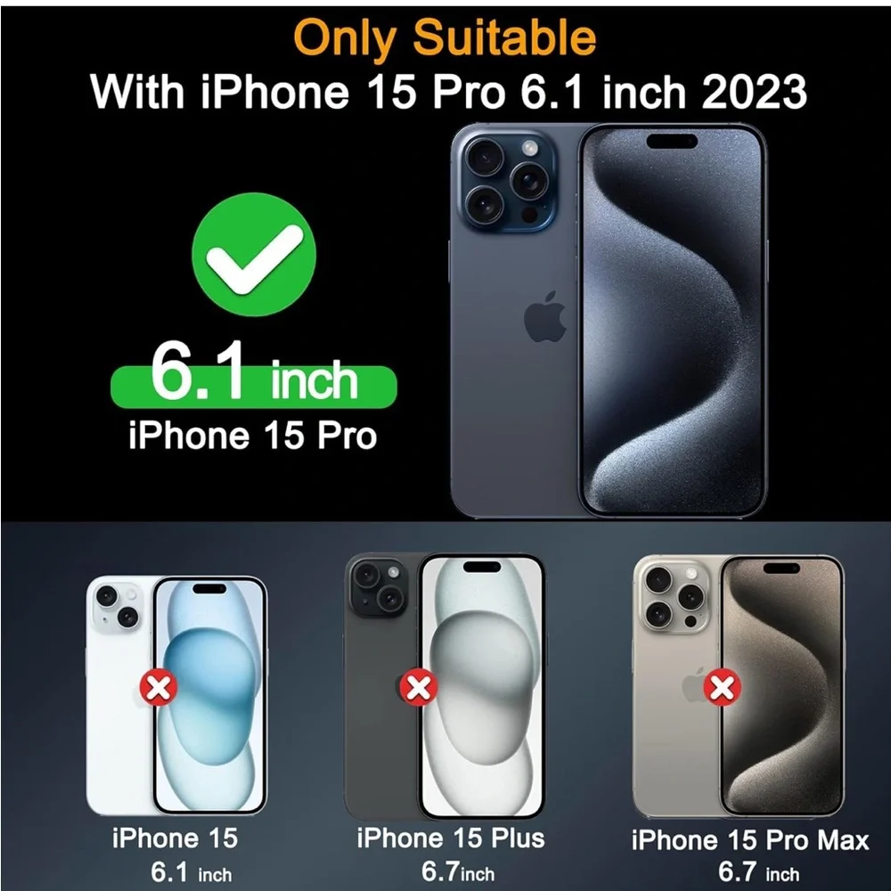 Tempered Glass Screen Protector for Cell Phones - Clear IPhone 15 Pro Compatible